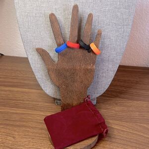 4-Piece Men's Silicone Band Ring Set ~ Size 12